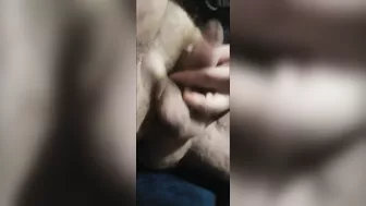 Kilted man touching his big hard cock and teasing his asshole