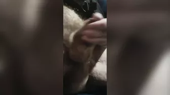 Kilted man touching his big hard cock and teasing his asshole