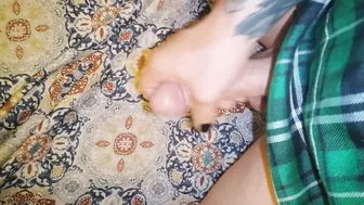 Cd strokes long hard cock w/ cumshot