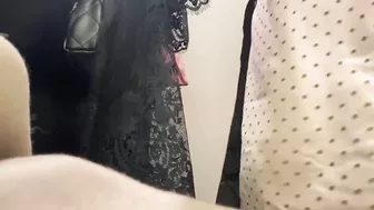 student trying on a bra on huge boobs