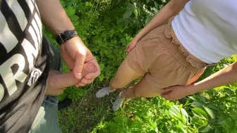 Strangers touch dick in the park. Real luck