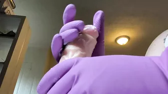 Cleaning gloves on your cock