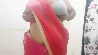 desi indian naughty horny wife saree show stripping part 1