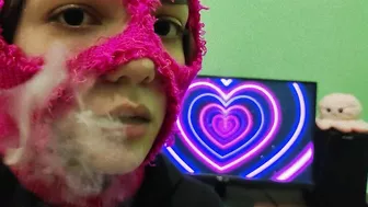 CUTE GIRL IN BALACLAVA SMOKING VAPE TO MUSIC! SMOKING FETISH!