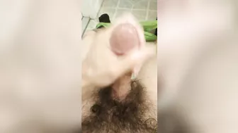 milking loads of precum and cum loads in the bathroom