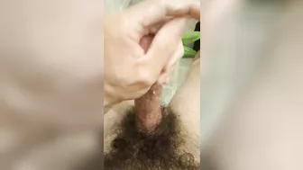 milking loads of precum and cum loads in the bathroom