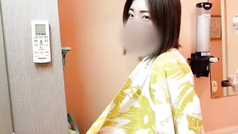 Japanese girl reaching climax in front of the mirror