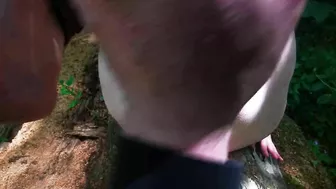 Spread your legs for hard pussy slapping in the woods