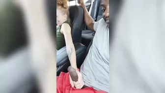 White girl plays with a black dick