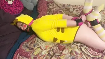 Freakachu- Pokémon Cosplay: bound, gagged, and throat fucked