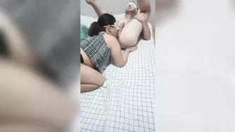 Chubby pinay wife lick her lover balls and ass