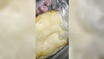 Huge cumshot on breed // food fetish