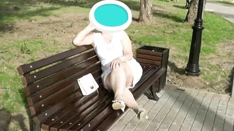 Milf flashing pussy in the park