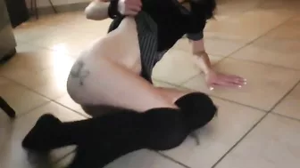 Shacking my petite ass and cunt in pigtails