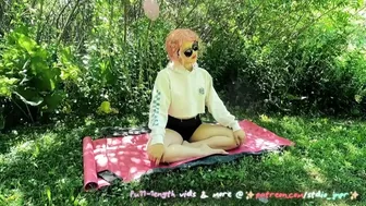 First time exhibitionist ???? Nip Slip doing yoga in a public park