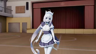 A cute student danced in cosplay with bare breasts, not realizing that her classmate was watching her