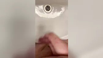 Wanking at the sink