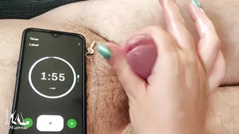 Two fingers, two minutes for cuck to cum