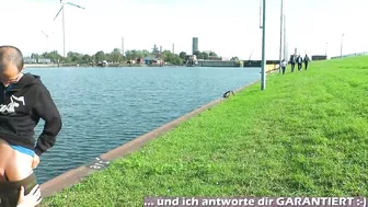 PUBLIC CAUGHT SEX - German teen make blowjob in the city