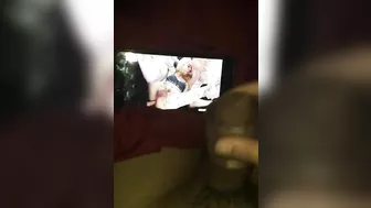 Using my toy while watching shemale porn