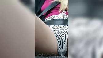 Horny MASTURBATING MILF While DRIVING to the supermarket