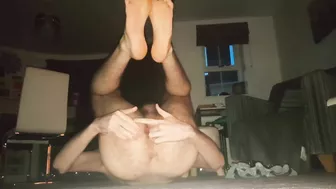 Horny Hairy Teen can't help but expose his hole and cum while parents asleep