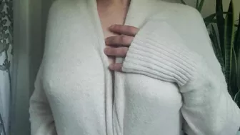 Pinching and teasing my nipples, natural tits nipple play