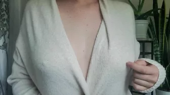 Pinching and teasing my nipples, natural tits nipple play