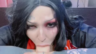 Cosplay baby suck & ride the fat dildo Akatsuki Naruto anal hook for Uchiha girl