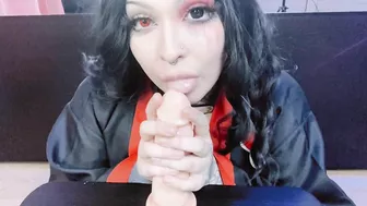 Cosplay baby suck & ride the fat dildo Akatsuki Naruto anal hook for Uchiha girl