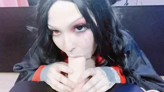 Cosplay baby suck & ride the fat dildo Akatsuki Naruto anal hook for Uchiha girl